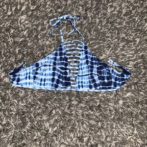 No Boundaries Blue Tie-Dye Bikini Top